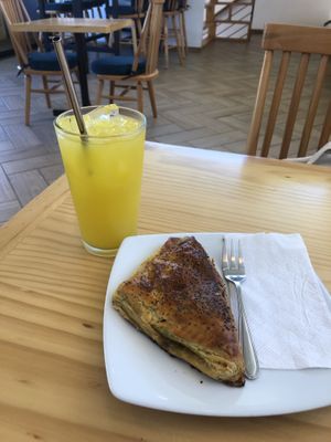 Orange juice. Vegetable empanada   at Café Monteverde in Monteverde