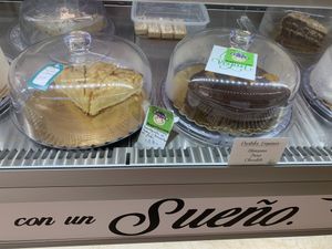 Various options of vegan cakes at Hi! Bubble tea Patisserie in Gran Canaria