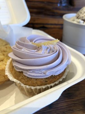 Lavender Lemon Poppyseed Cupcake at Back To Eden Bakery in Portland