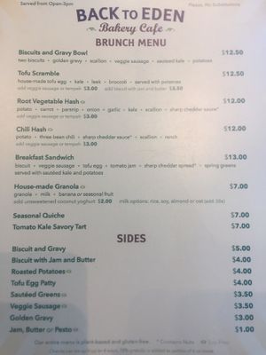 Brunch  at Back To Eden Bakery in Portland