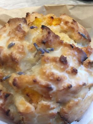 Peach and lavender scone  at Back To Eden Bakery in Portland