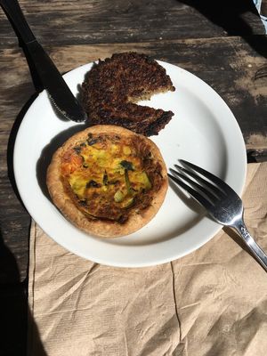 Seasonal quiche and sausage at Back To Eden Bakery in Portland