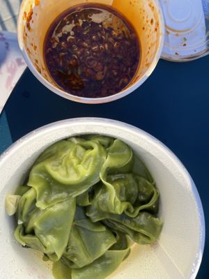 Spicy vegan wontons  at Din Tai Fung - Pine St in Seattle