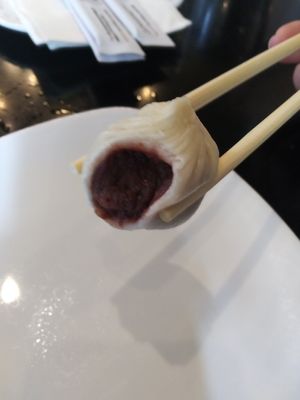 Inside red bean mochi at Din Tai Fung - Pine St in Seattle