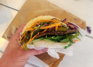 Vegan Pastrami Bun at The Island Grocer in Waiheke Island