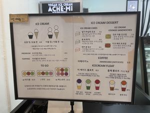 Menu  at AcheMi in Seoul