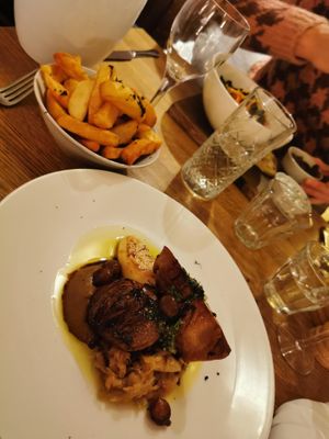 Mushroom with truffle. Chips  at The Drunken Duck Inn in Ambleside