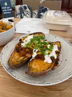 Loaded red yams  at Veggie Grill by Next Level - W 23rd in New York City