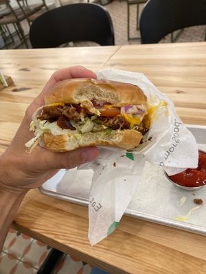 VG burger 👌🏼  at Veggie Grill by Next Level - W 23rd in New York City