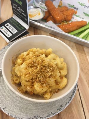 Mac and cheese with bread crumbs  at Veggie Grill by Next Level - W 23rd in New York City