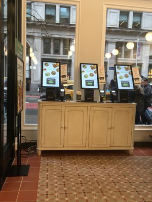 Ordering kiosks  at Veggie Grill by Next Level - W 23rd in New York City