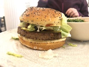 One heck of a burger at Veggie Grill by Next Level - W 23rd in New York City