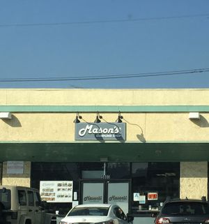 Exterior facing Figueroa at Mason's Dumpling Shop in Los Angeles