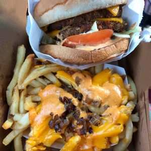 Double cheeseburger & Lord of the Fries at Burgerlords - Highland Park in Los Angeles