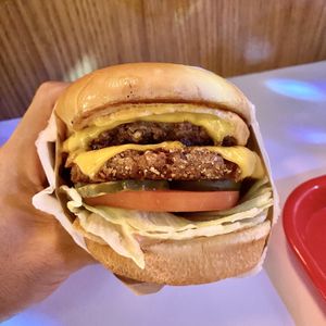 Double Dragon 🐉 🍔  (veggie & beefy patties )  at Burgerlords - Highland Park in Los Angeles
