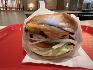 Vegan burger with “meaty” patty   at Burgerlords - Highland Park in Los Angeles
