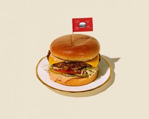 Vegan cheeseburger at Burgerlords - Highland Park in Los Angeles