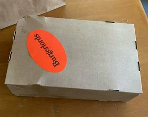 To go packaging in paper, so less plastic to worry about at Burgerlords - Highland Park in Los Angeles