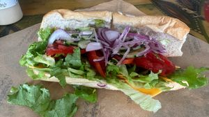 Vegan cheese baguette 🥖  at La Sandwicherie in Miami Beach