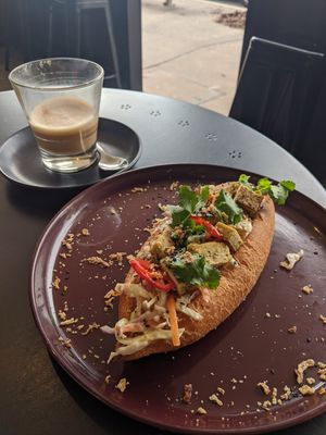 Vegan Tofu Bahn Mi at Caffeine Kings in Miami
