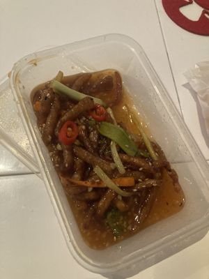Crispy chilli beef seitan (I had eaten some before taking the picture)  at Anise in North West London