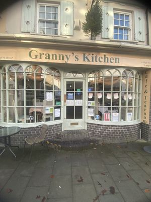 Outside at Granny's Kitchen in Lampeter