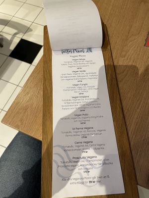 The vegan menu  at Pixel in Solna