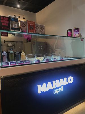 Counter at Mahalo Acai in Makati