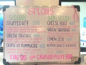 Menu at Crosta Pizzeria in Makati