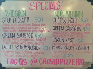 Pizza specials at Crosta Pizzeria in Makati