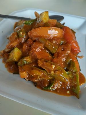 Nyonya style mock fish at Big Veggie in Kuching