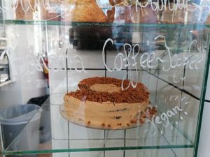 Their vegan cake option, Banana Coffee-Toffee at Down Town  in Nijmegen