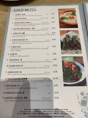 Cold mezza at Lebanese Valley in Kingston Upon Thames