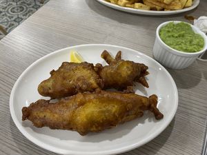 Vegan banana blossom coddish   at Captain Cod in Boston