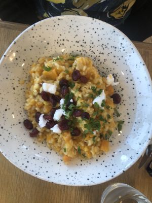 Pumpkin risotto #Veganuary at Whins Kitchen in Wheelton