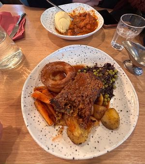 ⬆️ bourguignon & mash, ⬇️ Sunday roast  at Whins Kitchen in Wheelton