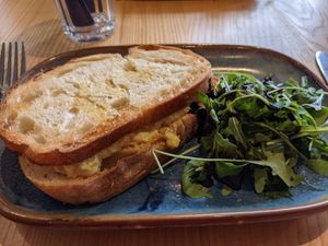 Crushed chickpea on ciabatta at MerseyMade in Liverpool