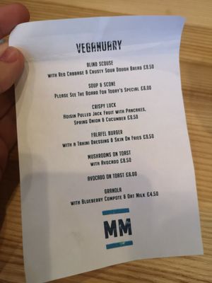 Veganuary menu at MerseyMade in Liverpool