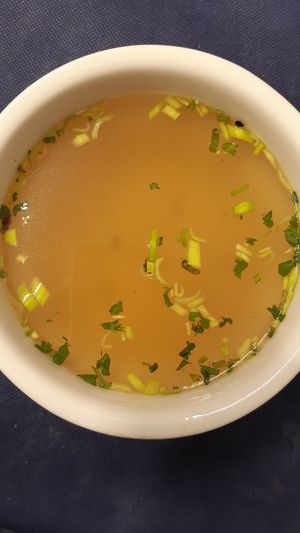 Consomé at L'Encant Vegetaria in Barcelona