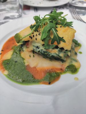 Lasagna florentina at L'Encant Vegetaria in Barcelona