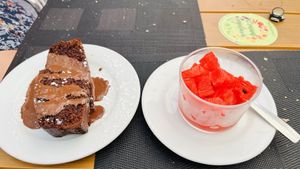 Vegan chocolate cake   at L'Encant Vegetaria in Barcelona