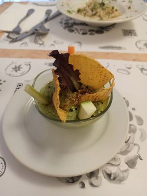 Hummus. at L'Encant Vegetaria in Barcelona