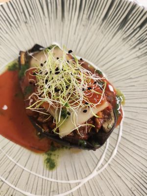 Berenjena rellena at L'Encant Vegetaria in Barcelona