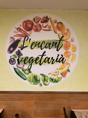 Inside restaurant  at L'Encant Vegetaria in Barcelona