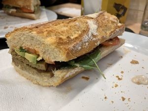 Seitan sandwich at L'Encant Vegetaria in Barcelona