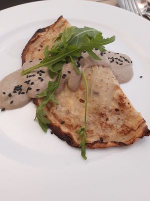 Crêpe de bolets (vegetariana) at L'Encant Vegetaria in Barcelona