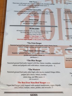 Vegan Burgers at The Point in Bend