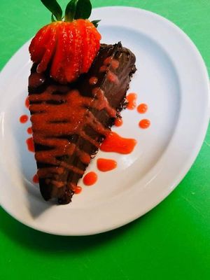 Their limited-time vegan paleo chocolate cheesecake! Hopefully they bring it back! at The Point in Bend
