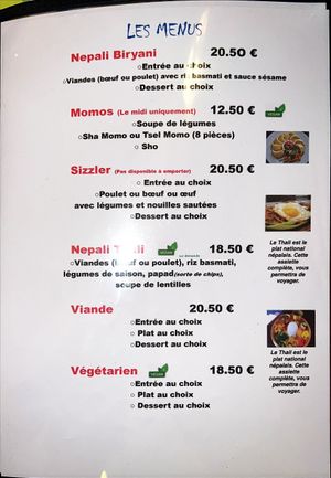 Menu  at Karma in Nancy