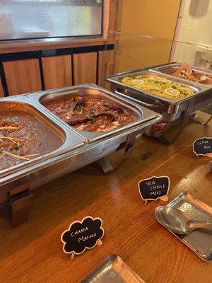 Chana masal and chilli miri   at Bhaji Pala in Gatley
